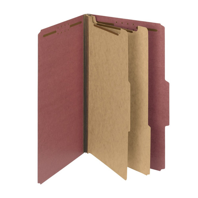 SMEAD MFG CO 19023 Smead Pressboard Classification Folders, 2 Dividers, Legal Size, 100% Recycled, Red, Box Of 10 SMEAD MFG CO 19023 Smead Pressboard Classification Folders, 2 Dividers, Legal Size, 100% Recycled, Red, Box Of 10