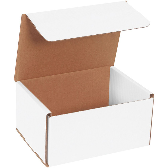 B O X MANAGEMENT, INC. Partners Brand M864  White Corrugated Mailers, 8in x 6in x 4in, Pack Of 50