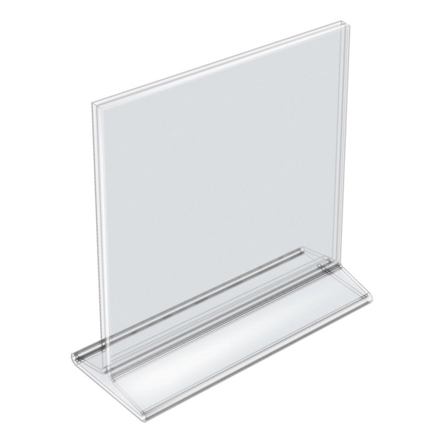 AZAR DISPLAYS 142717 Acrylic Vertical 2-Sided Sign Holders, 8-1/2inH x 8-1/2inW x 3inD, Clear, Pack Of 10 Holders AZAR DISPLAYS 142717 Acrylic Vertical 2-Sided Sign Holders, 8-1/2inH x 8-1/2inW x 3inD, Clear, Pack Of 10 Holders