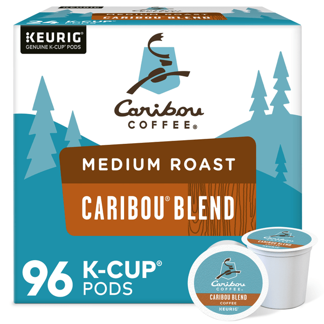 GREEN MOUNTAIN COFFEE ROASTERS, INC. 6992CA Caribou Coffee Single-Serve Coffee K-Cups, Caribou Blend, Carton Of 4 K-Cups, Box Of 24 Cartons