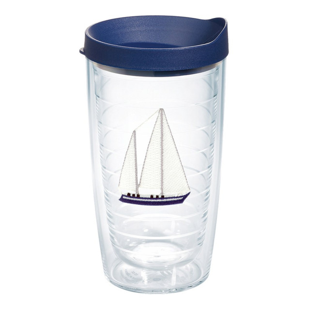 TERVIS TUMBLER COMPANY 01092321 Tervis Sailboat Tumbler With Lid, 16 Oz, Blue/Clear