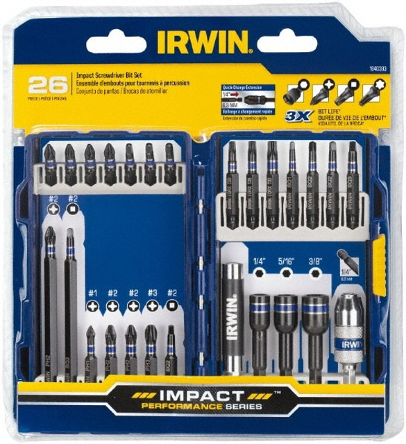 Irwin IWAF1326 26 Piece, Phillips, Square, Torx, Hex Nutsetter Handle, Drive Set