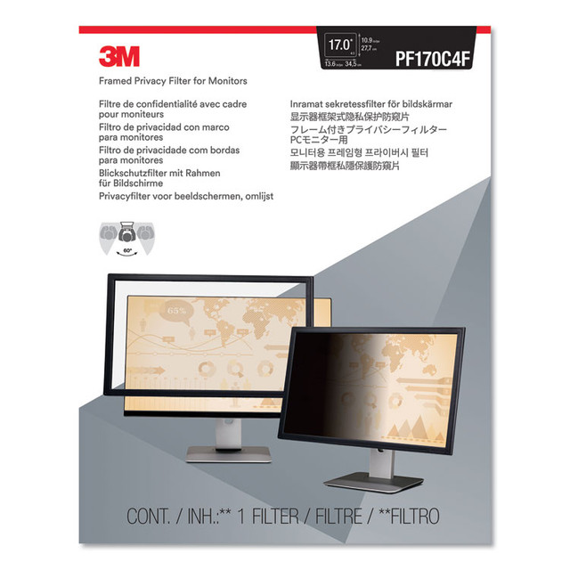 3M/COMMERCIAL TAPE DIV. PF170C4F Framed Desktop Monitor Privacy Filter for 15" to 17" CRT/17" Flat Panel Monitors