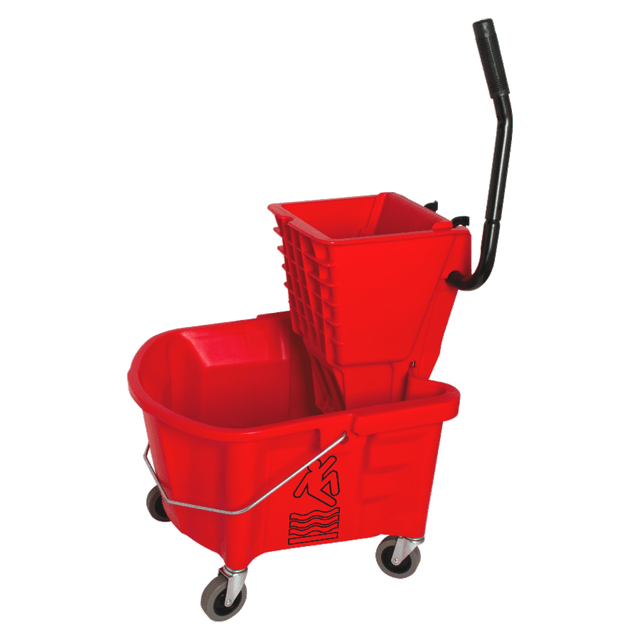 GENUINE JOE 18800  Mop Bucket And Wringer Combination, 26 Quarts, Red