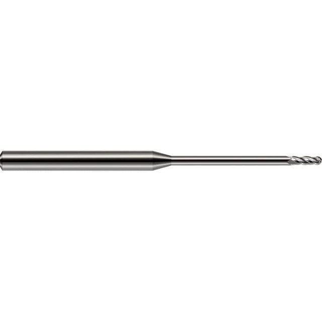 Harvey Tool 861293 Ball End Mill: 0.093" Dia, 0.279" LOC, 4 Flute, Solid Carbide