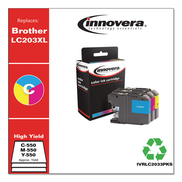 INNOVERA LC2033PKS Remanufactured Cyan/Magenta/Yellow High-Yield Ink, Replacement for LC2033PKS, 550 Page-Yield