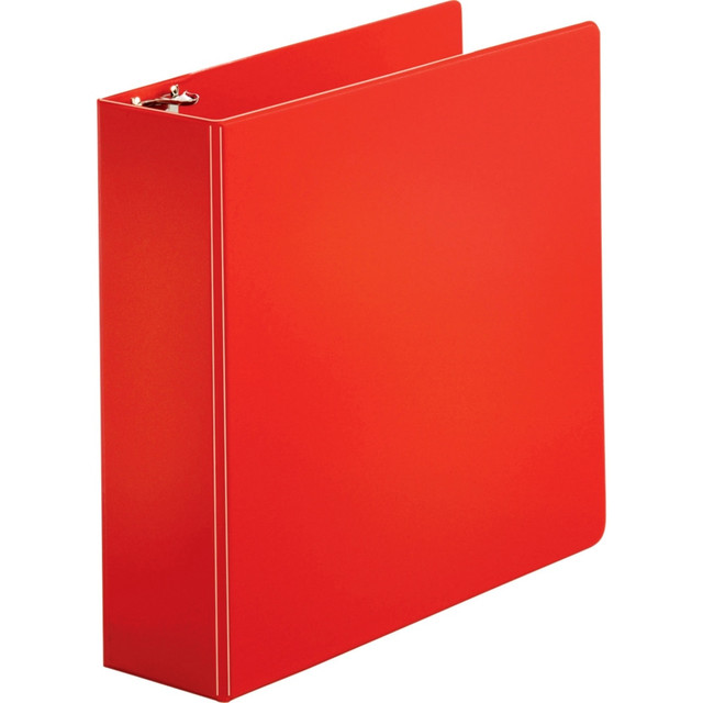 SP RICHARDS 28770 Business Source Basic Round Ring Binders - 3in Binder Capacity - Round Ring Fastener(s) - Vinyl - Red - 1.68 lb - Recycled - 1 / Each