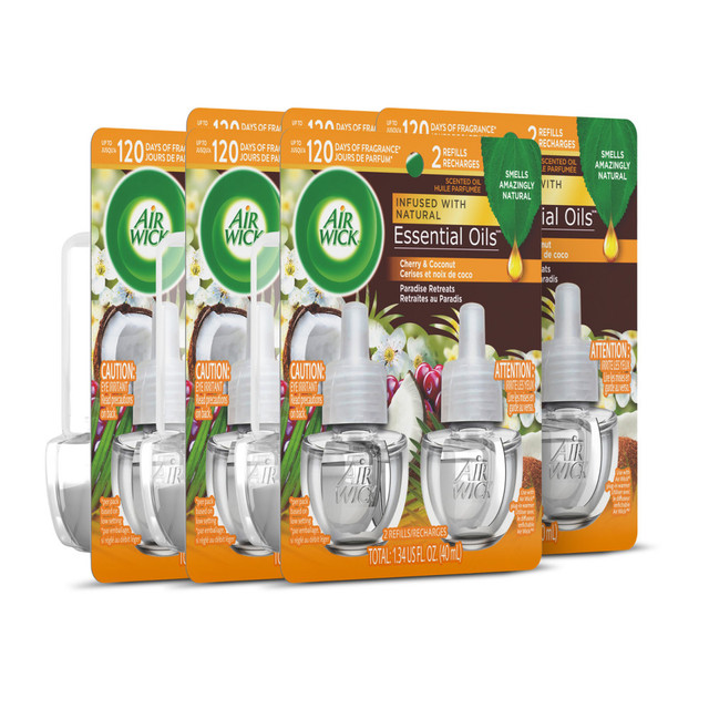 RECKITT BENCKISER 91110CT Air Wick Life Scents Scented Oil Warmer Refills, 0.67 Oz, Paradise Retreat, 2 Refills Per Pack, Carton Of 6 Packs RECKITT BENCKISER 91110CT Air Wick Life Scents Scented Oil Warmer Refills, 0.67 Oz, Paradise Retreat, 2 Refills Per Pack, Carton Of 6 Packs