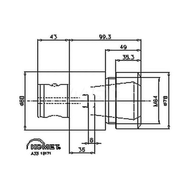 Komet 8422405092 Collet Chuck: ER Collet, Modular Connection Shank