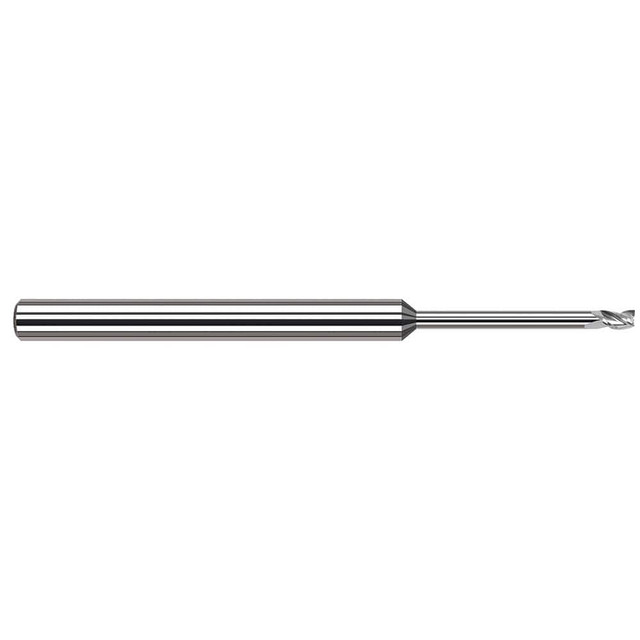 Harvey Tool 850308 Square End Mill: 1/8'' Dia, 3/16'' LOC, 1/8'' Shank Dia, 2-1/2'' OAL, 3 Flutes, Solid Carbide