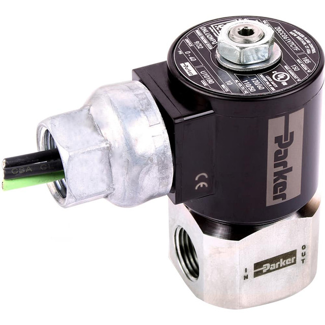 Parker 20CC041V7C7B Solenoid Valve: 2-Way & 2-Position, 1/4" Port