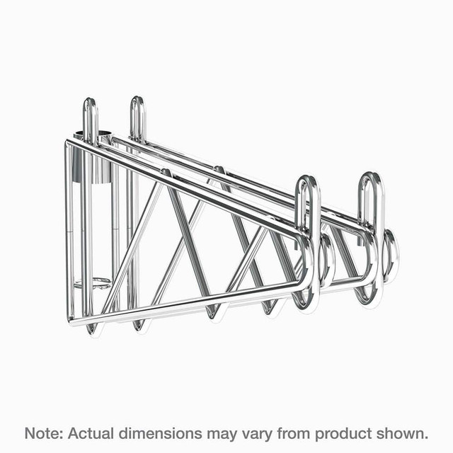 Metro 2WS21S Open Shelving Accessories & Components; Component Type: Post-Type Wall Mount Double Shelf Support ; For Use With: Metro Super Erecta Shelving ; Material: Stainless Steel ; Load Capacity: 250 ; Color: Silver ; Finish: Stainless Steel