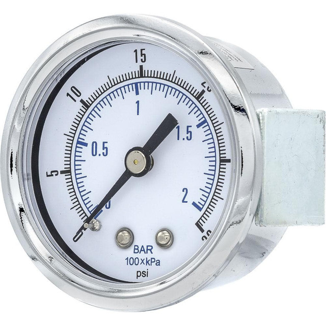 PIC Gauges 103D-204C Pressure Gauges; Gauge Type: Utility Gauge ; Scale Type: Dual ; Accuracy (%): 3-2-3% ; Dial Type: Analog ; Thread Type: 1/4" MNPT ; Bourdon Tube Material: Bronze