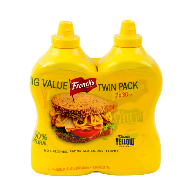 RECKITT BENCKISER 10700 Frenchs Classic Yellow Mustard, 30 Oz Bottle, Pack Of 2 RECKITT BENCKISER 10700 Frenchs Classic Yellow Mustard, 30 Oz Bottle, Pack Of 2