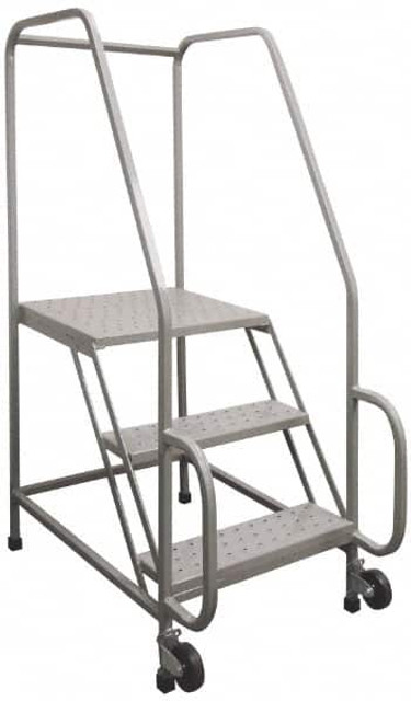 PW Platforms TR4SFH30W21NS 4-Step Ladder: Steel, 70" OAH