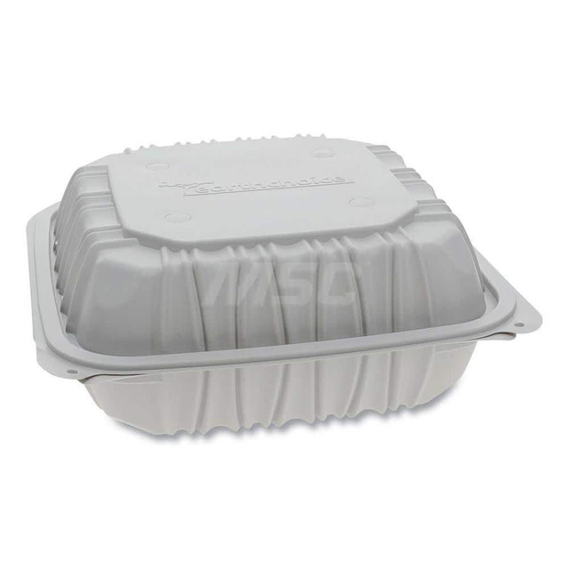 Pactiv PCTYCNW0851 Food Storage Container: Square, Hinged Lid