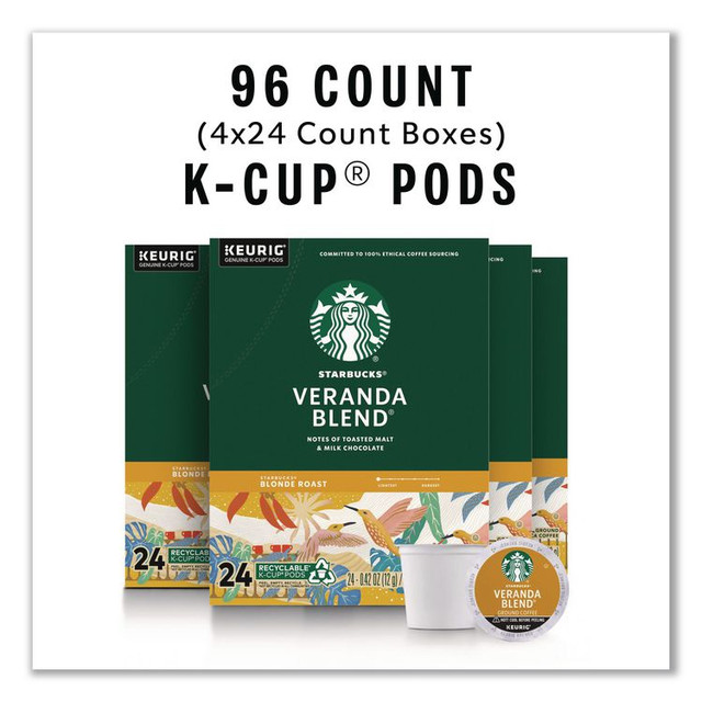 STARBUCKS COFFEE COMPANY 011111159CT Veranda Blend Coffee K-Cups, 24/Box, 4 Box/Carton