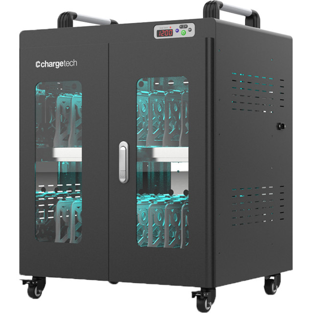 CHARGETECH ENTERPRISES, LLC ChargeTech CT-300095SS  20-Bay UV Disinfection & Charging Cabinet, 55in x 26in x 22in, Black