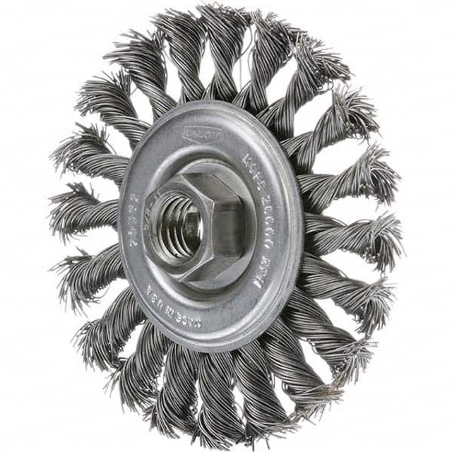 Osborn 0002609400 Wheel Brush: 4" Wheel Dia, Knotted