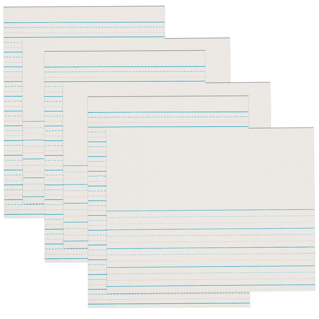 EDUCATORS RESOURCE PAC2696-3 Pacon Newsprint Handwriting Paper, Skip-A-Line, 8-1/2in x 11in, White, Grades 2-3, 500 Sheets Per Pack, Set Of 3 Packs