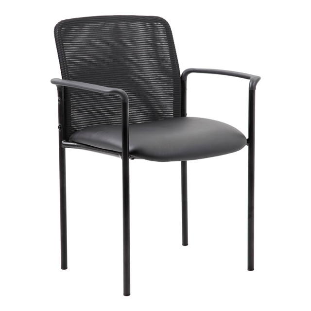 NORSTAR OFFICE PRODUCTS INC. B6909-CS Boss Office Products Caressoft/Mesh Stacking Guest Chair, Black NORSTAR OFFICE PRODUCTS INC. B6909-CS Boss Office Products Caressoft/Mesh Stacking Guest Chair, Black