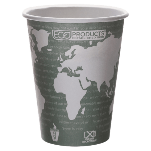 ECO-PRODUCTS, INC. EP-BHC12-WA Eco-Products World Art Hot Beverage Cups, 12 Oz, Green, Carton Of 1,000 ECO-PRODUCTS, INC. EP-BHC12-WA Eco-Products World Art Hot Beverage Cups, 12 Oz, Green, Carton Of 1,000
