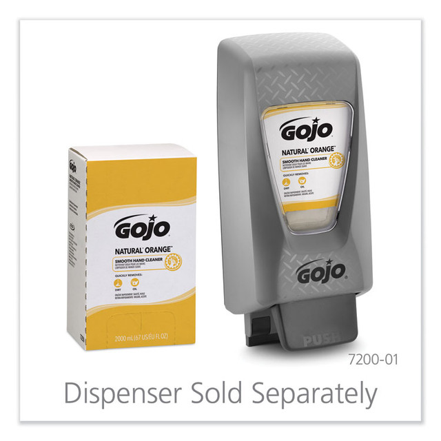 GO-JO INDUSTRIES GOJO® 7250 NATURAL ORANGE Smooth Hand Cleaner, Refill for GOJO PRO TDX Push-Style Dispenser, Citrus Scent, 2,000 mL, 4/Carton