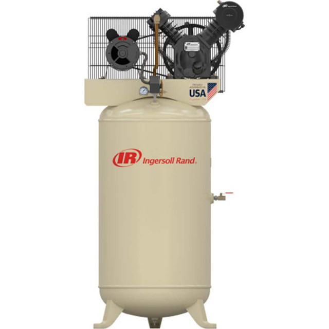Ingersoll-Rand 45464989 Stationary Electric Air Compressors; Compressor Style: Simplex ; Input Voltage: 230 ; Frequency: 230 ; Phase: 1 ; Tank Style: Vertical ; Tank Size: 80.00