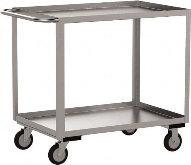 Jamco XB348-U5 Service Utility Cart: 35" OAH, Stainless Steel, Silver