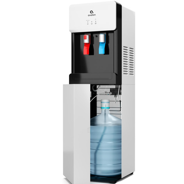 BHRS GROUP LLC A6BLWTRCLRWHT Avalon Bottom Loading Water Cooler Dispenser - Hot & Cold Water, Child Safety Lock, Innovative Slim Design, Holds 3 or 5 Gallon Bottles - UL/Energy Star Approved- White BHRS GROUP LLC A6BLWTRCLRWHT Avalon Bottom Loading Water Cooler Dispenser - Hot & Cold Water, Child Safety Lock, Innovative Slim Design, Holds 3 or 5 Gallon Bottles - UL/Energy Star Approved- White