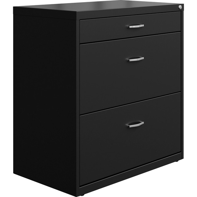 LORELL LYS LF318BBBK  SOHO 30inW x 17-5/8inD Lateral 2-Drawer Lovking File Cabinet, Black