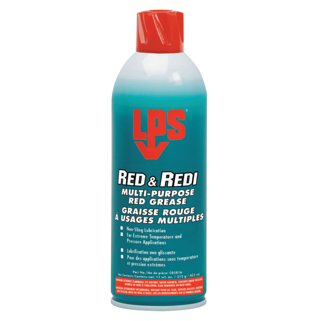 LPS LABORATORIES, INC. LPS 05816 Red and Redi Multi-Purpose Red Grease, 16 oz Aerosol Can