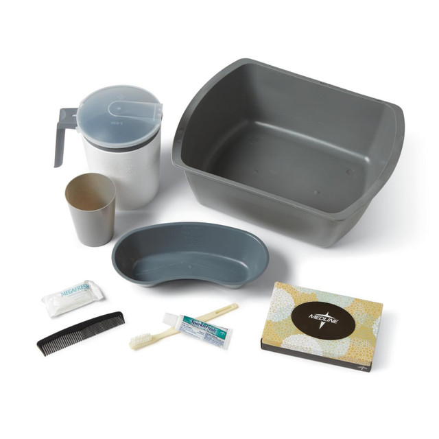 MEDLINE INDUSTRIES, INC. DYKD10021A1 Medline Premium Admit Kits With Water Pitchers, Gray, Pack Of 12 Kits MEDLINE INDUSTRIES, INC. DYKD10021A1 Medline Premium Admit Kits With Water Pitchers, Gray, Pack Of 12 Kits