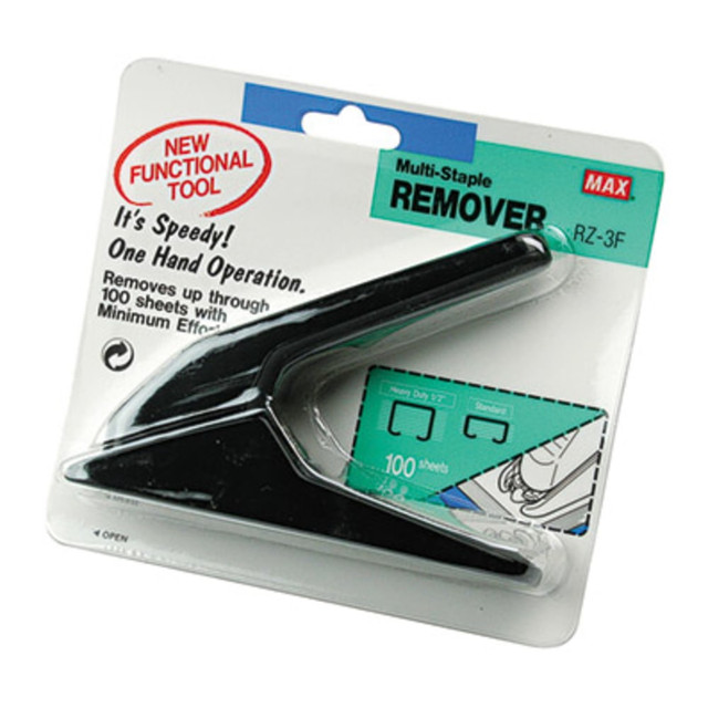 MAX USA CORP. RZ-3F BLACK MAX Heavy-Duty Staple Remover - Black - 1 Each MAX USA CORP. RZ-3F BLACK MAX Heavy-Duty Staple Remover - Black - 1 Each