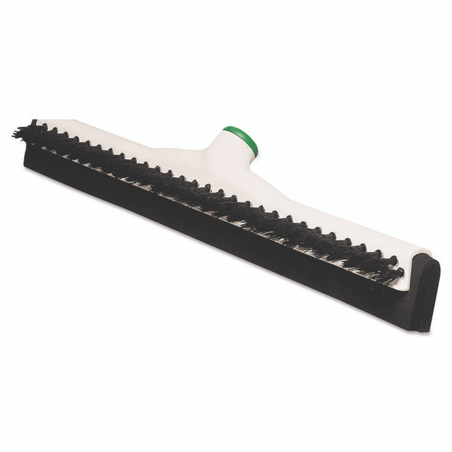 UNGER PB45A Sanitary Brush with Squeegee, Black Polypropylene Bristles, 18" Brush, Moss Plastic Handle