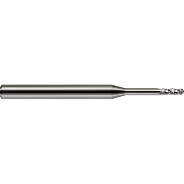 Harvey Tool 76862 Ball End Mill: 0.062" Dia, 0.186" LOC, 4 Flute, Solid Carbide