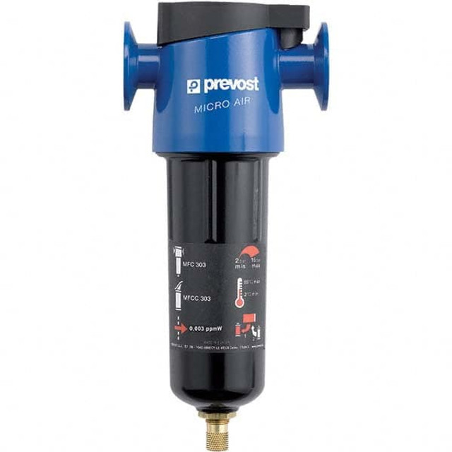 Prevost MFC 3209 Oil & Water Filter/Separator: FNPT End Connections, 401 CFM, Manual Drain, Use on Air