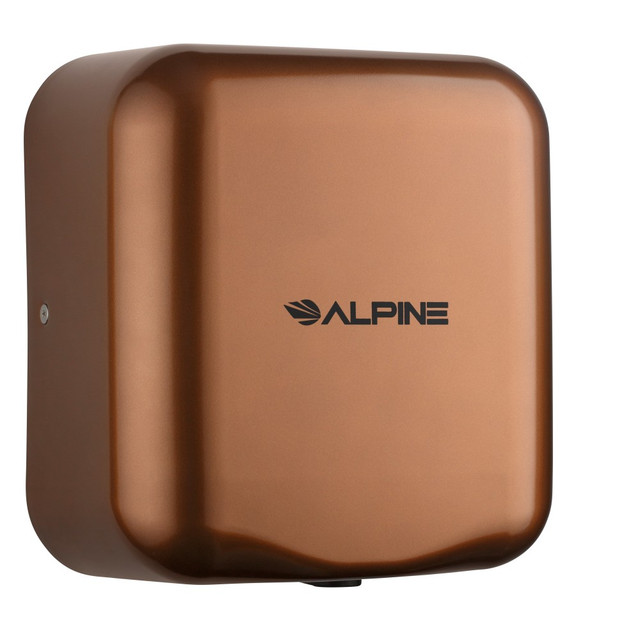 ADIR CORP. ALP400-10-COP-PKG Alpine Industries Hemlock Commercial Automatic High-Speed Electric Hand Dryer With Wall Guard, Copper