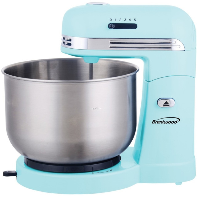 BRENTWOOD APPLIANCES, INC. SM-1162BL Brentwood SM-1162BL 5-Speed Stand Mixer with 3.5 Quart Stainless Steel Mixing Bowl, Blue - 250 W - Blue BRENTWOOD APPLIANCES, INC. SM-1162BL Brentwood SM-1162BL 5-Speed Stand Mixer with 3.5 Quart Stainless Steel Mixing Bowl, Blue - 250 W - Blue