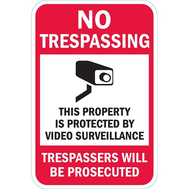 Lyle Signs T1-1074-EG12X18 This Property is Protected By Video Surveillance Trespassers Will Be Prosecuted, Reflective Engineer Grade, 0.063 Aluminum Sign, 12Wx18H