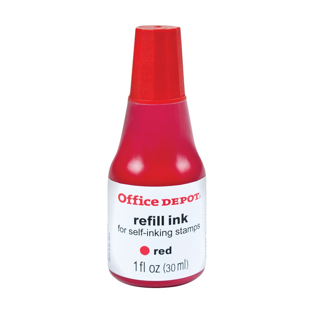 OFFICE DEPOT 034208 Brand Self-Inking Refill Ink, 1 Oz, Red OFFICE DEPOT 034208 Brand Self-Inking Refill Ink, 1 Oz, Red