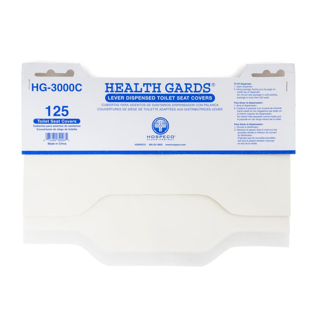 THE TRANZONIC COMPANIES HG-3000C Hospeco Health Gards Lever Dispenser Paper Stock Toilet Seat Covers, 125 Covers Per Pack, Case Of 24 Packs THE TRANZONIC COMPANIES HG-3000C Hospeco Health Gards Lever Dispenser Paper Stock Toilet Seat Covers, 125 Covers Per Pack, Case Of 24 Packs