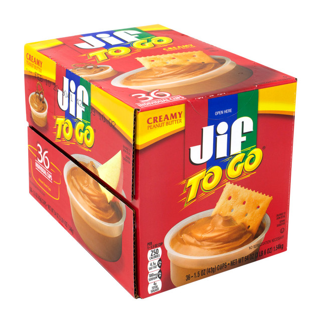 THE J.M. SMUCKER COMPANY 24143 Jif To Go Peanut Butter Dipping Cups, 1.5 Oz, Box Of 36