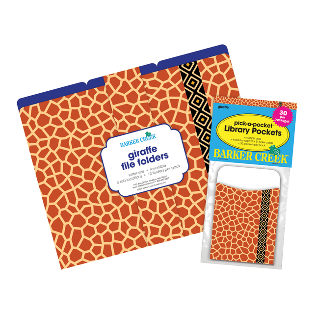 BARKER CREEK PUBLISHING, INC. BC3546 Barker Creek Folder/Pocket Set, 9in x 12in, Giraffe, Set of 42