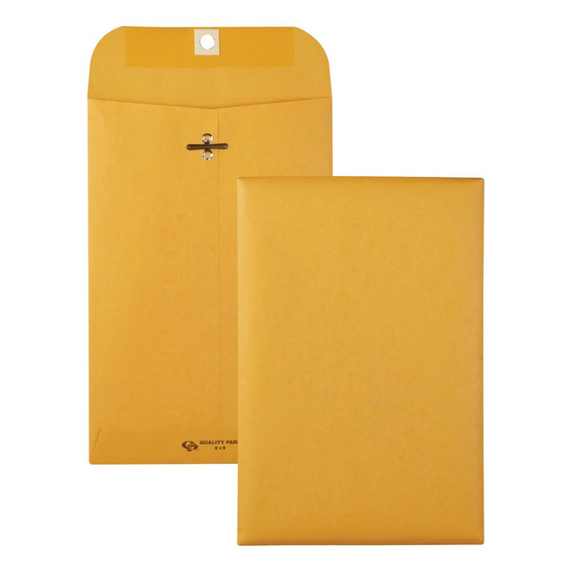 QUALITY PARK PRODUCTS 37855 Quality Park Gummed Kraft Clasp Envelopes - Clasp - #55 - 6in Width x 9in Length - 28 lb - Gummed - Kraft - 100 / Box - Kraft