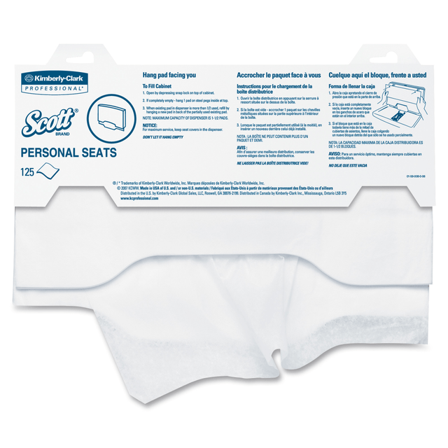 KIMBERLY-CLARK Scott 7410  Toilet Seat Covers - 15in Width x 17in Length - For Toilet - 3000 / Carton - White