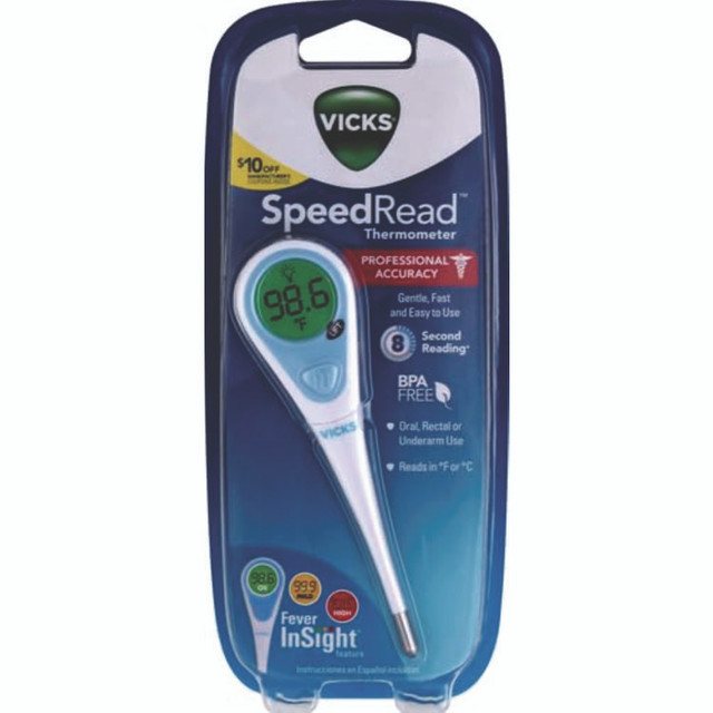 PROCTER & GAMBLE Vicks® V912US SpeedRead Digital Thermometer with Fever InSight, White/Blue