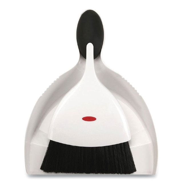 OXO 1334480 Good Grips Dust Pan and Brush, 12 x 9, 2" Handle, Plastic, White