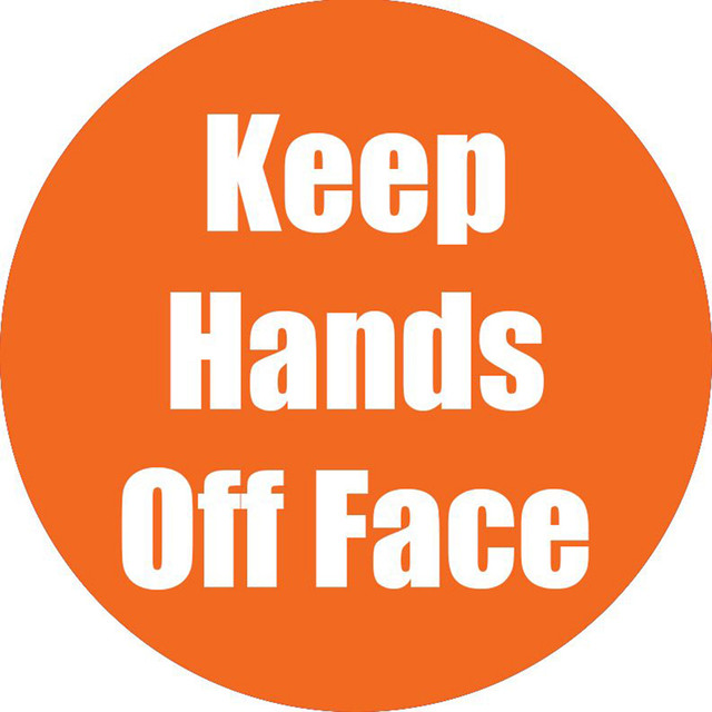 FLIPSIDE Flipside Products Keep Hands Off Face Anti-Slip Floor Sticker, Orange, 11", Pack of 5