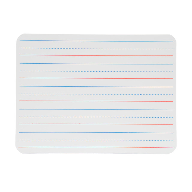 FLIPSIDE Flipside Products Two-Sided Dry Erase Board, Plain/Ruled, 9" x 12"